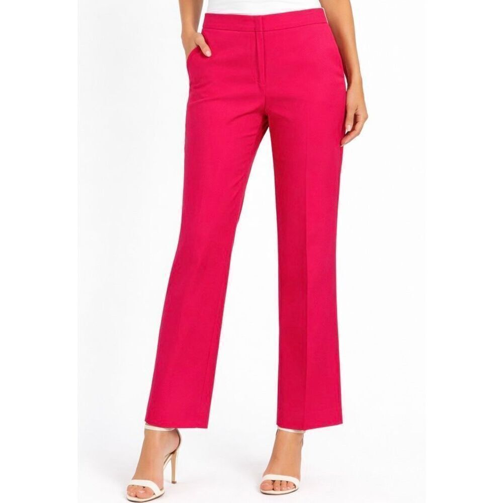 Ellen Tracy NWT red cardinal straight crop pants 4